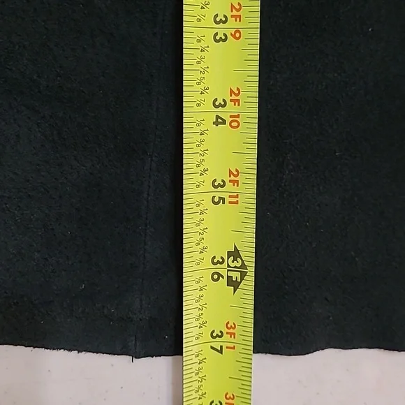 Montanaco dark green leather maxi skirt with side zipper size Large - Picture 9 of 9